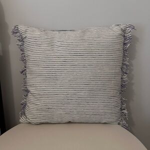Striped Blue and White Throw Pillow